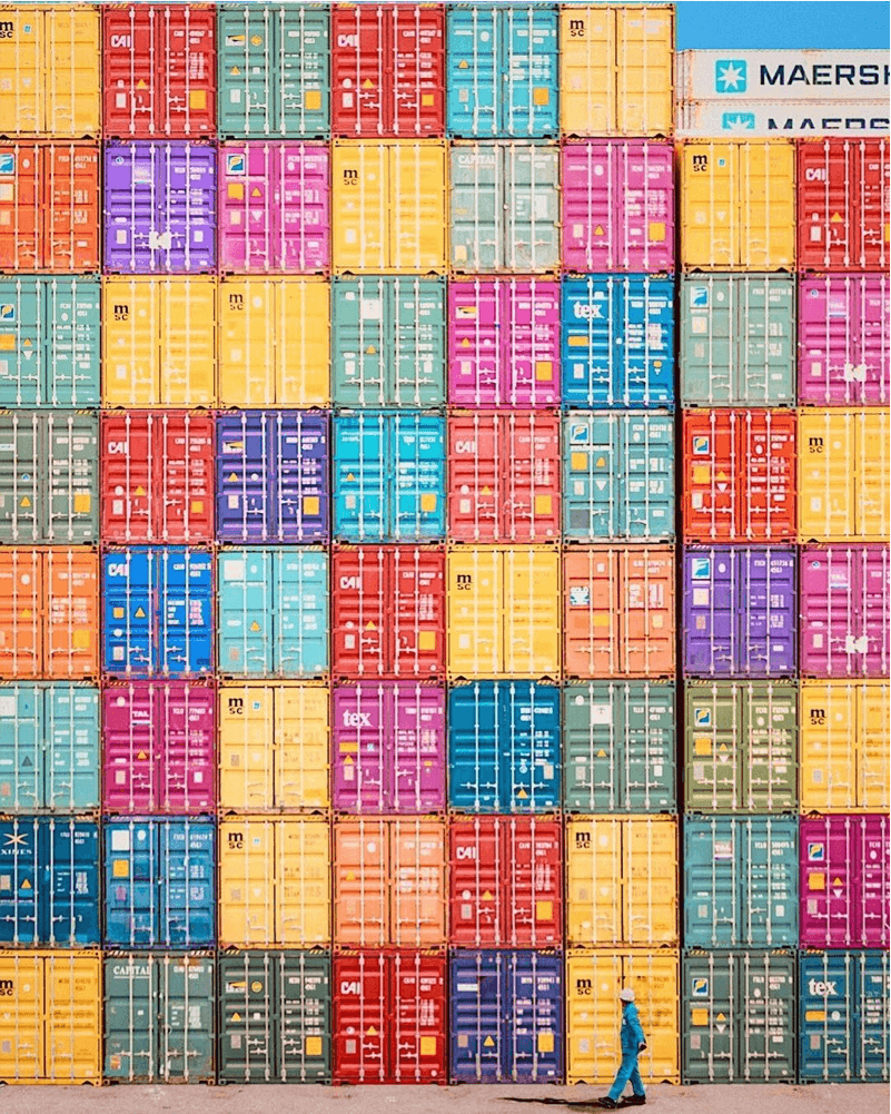 Container ship and global logistics operations