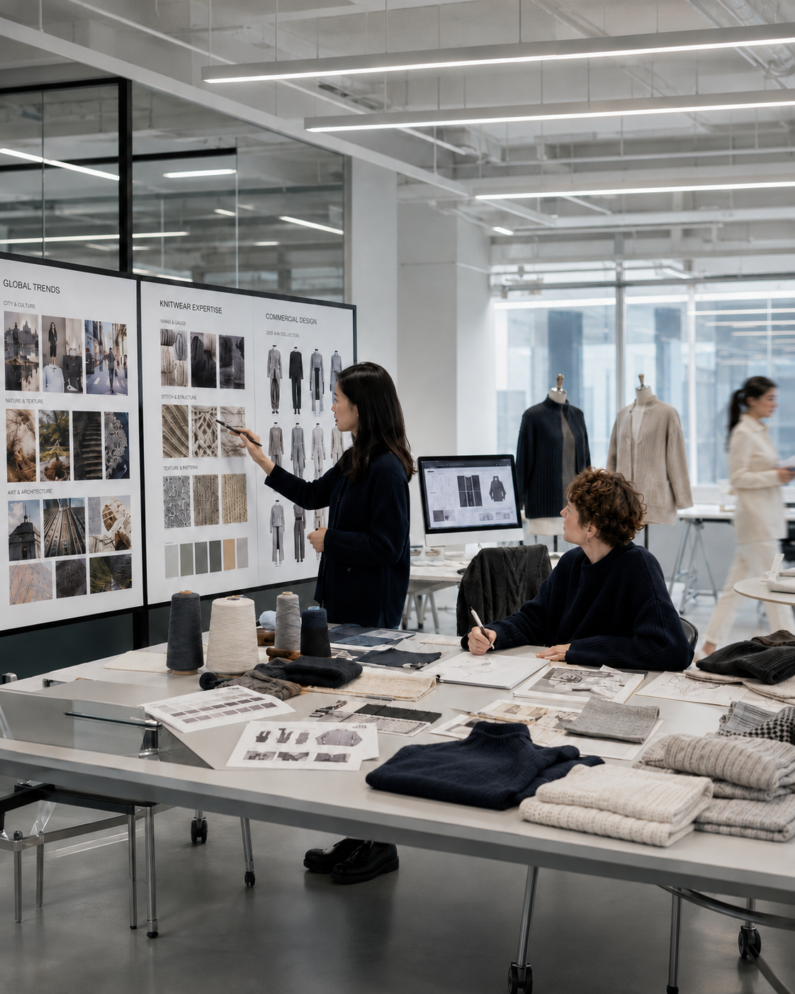 Design process from sketch and ideation to AI model fitting